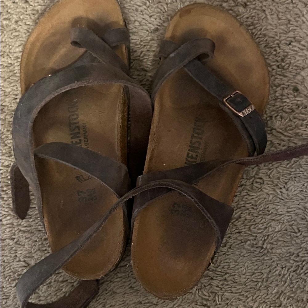 Birkenstock Women's Brown Cross-Strap Sandals
